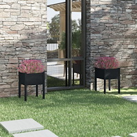 vidaXL Odlingslådor 2 st svart 50x50x70 cm massiv furu