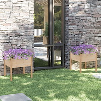 vidaXL Odlingslådor 2 st 70x70x70 cm massiv furu
