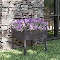 vidaXL Odlingslåda grå 70x70x70 cm massiv furu