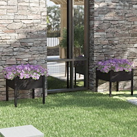 vidaXL Odlingslådor 2 st svart 70x70x70 cm massiv furu