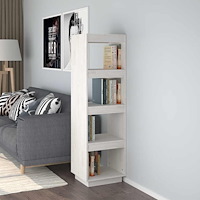 vidaXL Bokhylla/Rumsavdelare vit 40x35x135 cm massiv furu