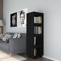 vidaXL Bokhylla/Rumsavdelare svart 40x35x135 cm furu