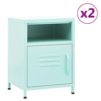 vidaXL Sängbord 2 st mintgrön 35x35x51 cm stål