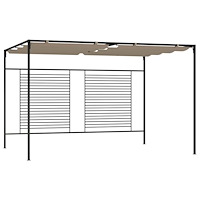 vidaXL Paviljong med infällbart tak 3x4x2,3 m taupe 180 g/m²