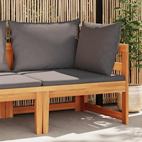 vidaXL Hörnsits med mörkgråa dynor massivt akaciaträ