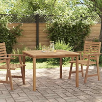 vidaXL Trädgårdsbord 110x110x77 cm massiv teak