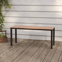 vidaXL Trädgårdsbänk 110 cm stål och WPC brun och svart