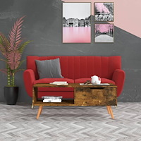 vidaXL Soffbord rökt ek 100x49,5x43 cm konstruerat trä