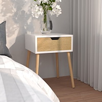 vidaXL Sängbord vit och sonoma-ek 40x40x56 cm konstruerat trä