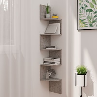 vidaXL Vägghylla hörn betonggrå 19x19x123 cm konstruerat trä