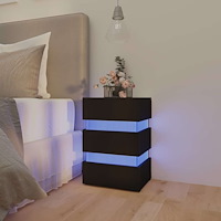 vidaXL Sängskåp LED svart 45x35x67 cm konstruerat trä