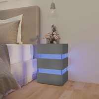 vidaXL Sängskåp LED grå 45x35x67 cm konstruerat trä