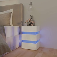 vidaXL Sängskåp LED vit högglans 45x35x67 cm konstruerat trä