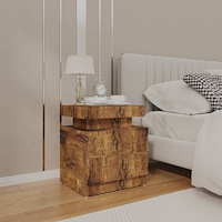 vidaXL Sängbord rökfärgad ek 45x35x52 cm konstruerat trä