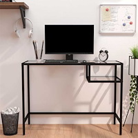 vidaXL Datorbord genomskinlig 100x36x74 cm glas