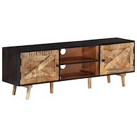 vidaXL Tv-bänk 140x30x46 cm grovt mangoträ massivt återvunnet trä