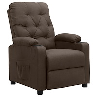 vidaXL Reclinerfåtölj brun tyg