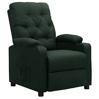 vidaXL Reclinerfåtölj mörkgrön tyg