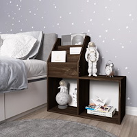 vidaXL Tidningsställ för barn rökig ek 71x30x78,5 cm konstruerat trä