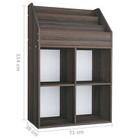 vidaXL Tidningsställ för barn grå 71x30x114 cm konstruerat trä