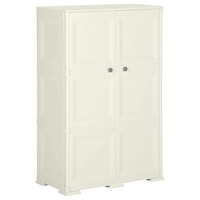 vidaXL Plastskåp 79x43x125 cm träimitation vaniljvit