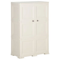vidaXL Plastskåp 79x43x125 cm träimitation vaniljvit