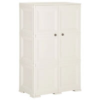vidaXL Plastskåp 79x43x125 cm träimitation kaninvit