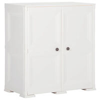vidaXL Plastskåp 79x43x85,5 cm träimitation kaninvit