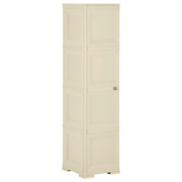 vidaXL Plastskåp 40x43x164 cm träimitation kaninvit