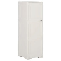 vidaXL Plastskåp 40x43x125 cm träimitation kaninvit