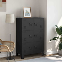 vidaXL Industriellt förvaringsskåp svart 75x40x115 cm metall