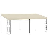 vidaXL Väggmonterad paviljong 3x6 m gräddvit tyg