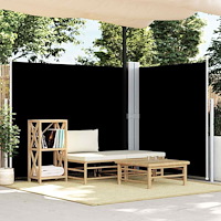 vidaXL Infällbar sidomarkis 180x600 cm svart