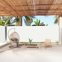 vidaXL Infällbar sidomarkis gräddvit 180x1000 cm
