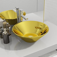 vidaXL Handfat 42x14 cm keramik guld