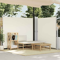 vidaXL Infällbar sidomarkis 180x600 cm gräddvit