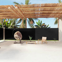 vidaXL Infällbar sidomarkis svart 180x1200 cm