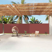 vidaXL Infällbar sidomarkis brun 180x1200 cm