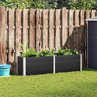 vidaXL Odlingslåda upphöjd grå 200x50x54 cm WPC