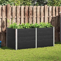 vidaXL Odlingslåda upphöjd grå 200x100x91 cm WPC