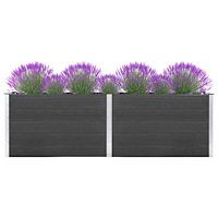 vidaXL Odlingslåda upphöjd grå 200x100x91 cm WPC