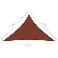 vidaXL Solsegel Oxfordtyg trekantigt 2,5x2,5x3,5 m terrakotta