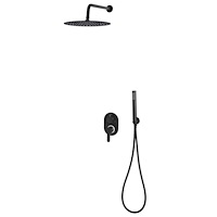 vidaXL Duschsystem rostfritt stål 201 svart