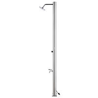 vidaXL Trädgårdsdusch med grått golv 220 cm rostfritt stål