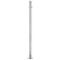 vidaXL Trädgårdsdusch med grått golv 220 cm rostfritt stål