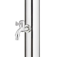 vidaXL Trädgårdsdusch med grått golv 220 cm rostfritt stål