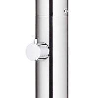 vidaXL Trädgårdsdusch med grått golv 220 cm rostfritt stål