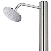 vidaXL Trädgårdsdusch med grått golv 220 cm rostfritt stål