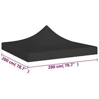 vidaXL Tak till partytält 2x2 m svart 270 g/m²