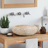 vidaXL Handfat 40x12 cm marmor gräddvit